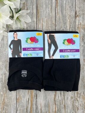 Women's Super Soft Waffle Thermal To & Bottom 2-Piece Set Size L